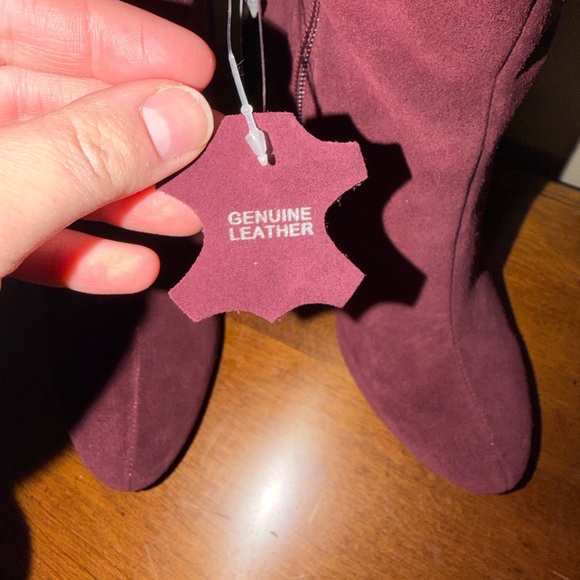 Women’s 5 INC International Concepts INC Women's Maroon Suede Gerii Dress Boots - Picture 4 of 7